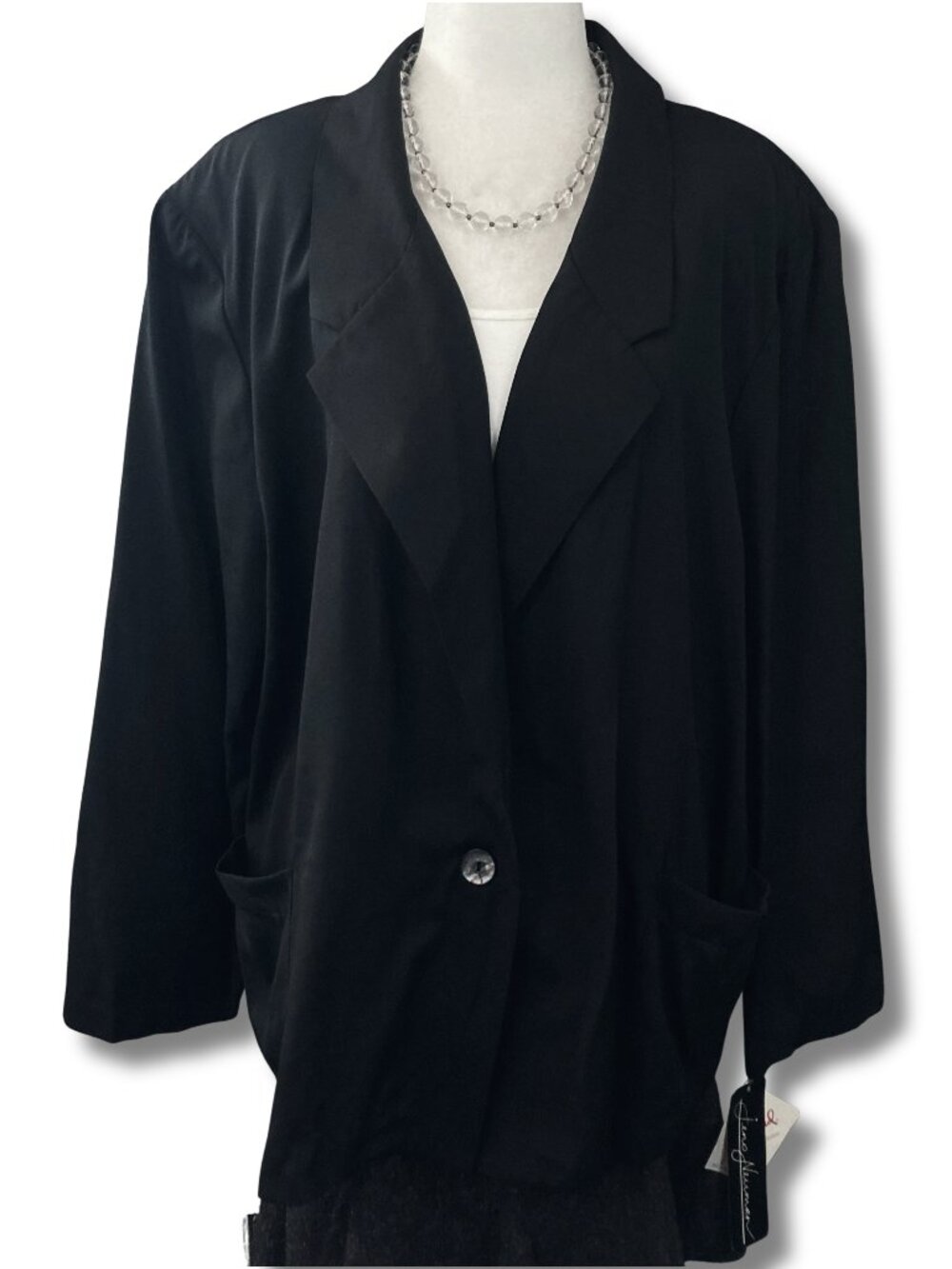 NWT SHELLY DAVID Vintage plus-size black blazer ~ 3X XXXL 4X goth suit jacket